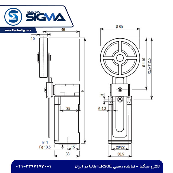 میکروسوئیچ ERSCE E100-00-FM50 - تصویر 2